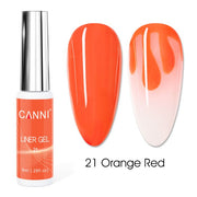 לק ג'ל מכחול דק | 8 מ"ל | מס' 21 כתום כהה נאון | LINER GEL | קאני CANNI