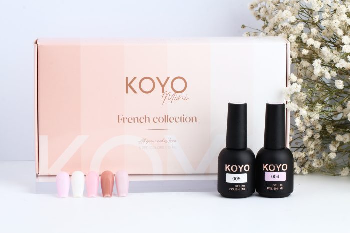 מארז 5 יח’ – גווני לק ג'ל | דגם פרנץ' | 10 מ"ל | קויו KOYO