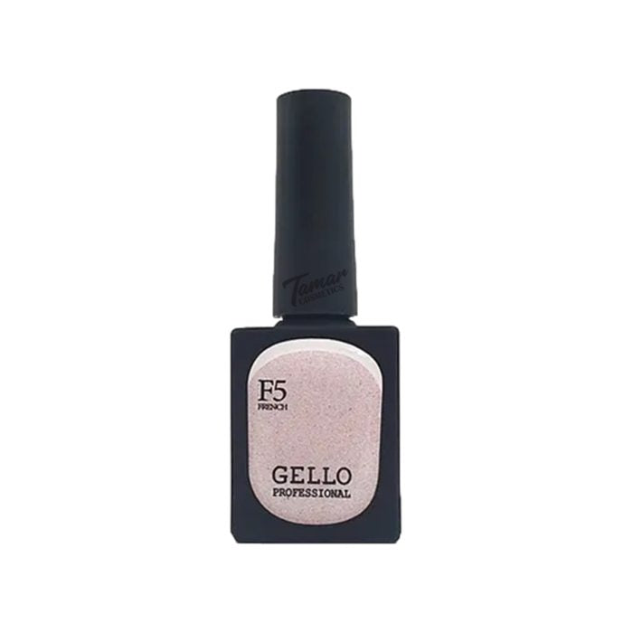 לק ג'ל 13 מ"ל | מס' F05 גוון לפרנץ' ורוד עדין עם נצנץ | גלו GELLO