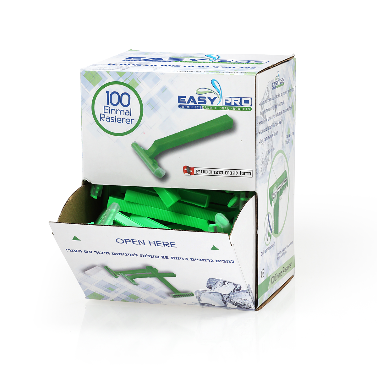 מארז 100 יח' – סכיני גילוח חד פעמי | EASY PRO