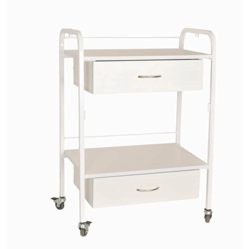 עגלה 2 מדפים + 2 מגירות עץ