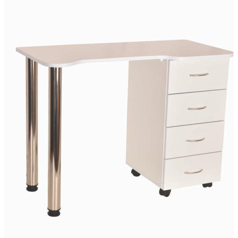 שולחן ציפורניים 2 רגליים ניקל עץ – S05