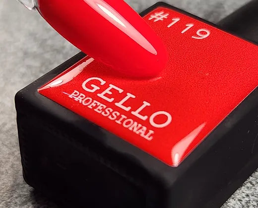 לק ג'ל 13 מ"ל | מס' 119 אדום כתום | גלו GELLO