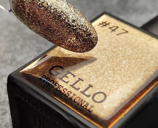 לק ג'ל 13 מ"ל | מס' 47 נצנץ ברונזה עדיין | גלו GELLO