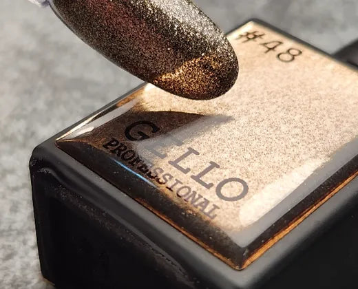 לק ג'ל 13 מ"ל | מס' 48 נצנץ ברונזה כהה | גלו GELLO