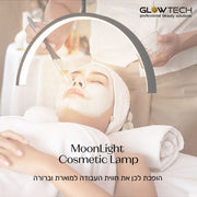 מנורת ריצפתי לד שולחן פרמיום עם דימר חצי עיגול – לבן