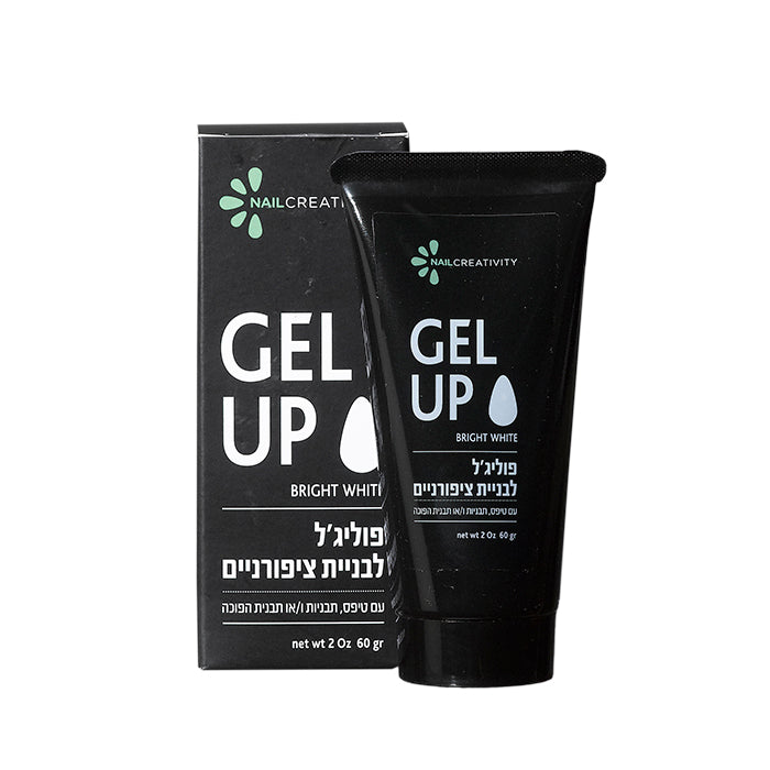 פוליג'ל 60 מ"ל | לבן פנינה BRIGHT WHITE | נייל קריאטיביטי GEL UP