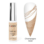 לק ג'ל מכחול דק | 8 מ"ל | שמפנייה זהב | LINER GEL | קאני CANNI