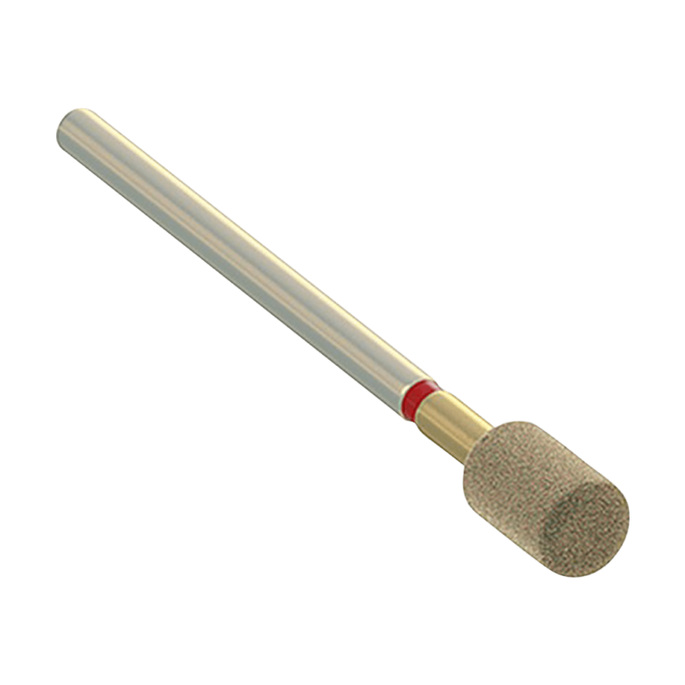 ⁦ראש שיוף יהלום לפדיקור עם ציפוי טיטניום ניטרייד TIN צורת גליל גסות עדינה TN-110-051F⁩ – תמונה ⁦2⁩