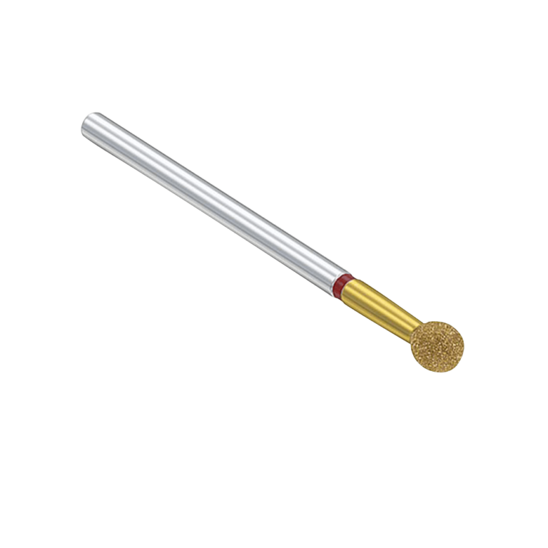 ראש שיוף יהלום לפמניקור עם ציפוי טיטניום ניטרייד TIN צורת כדור גסותעדינה TN-001-040