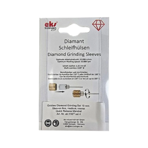 שרוול שיוף יהלום גודל 10מ"מ עם ציפוי טיטניום ניטרייד TIN - סט 3 רמות גסות + מנדרל .EK-H10TSET4