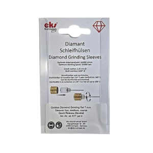 שרוול שיוף יהלום גודל 7מ"מ עם ציפוי טיטניום ניטרייד TIN - סט 3 רמות גסות + מנדרל .EK-H7TSET4