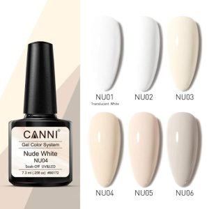 מארז 6 יח' – לק ג'ל לבן ניוד Nude White series | קאני CANNI