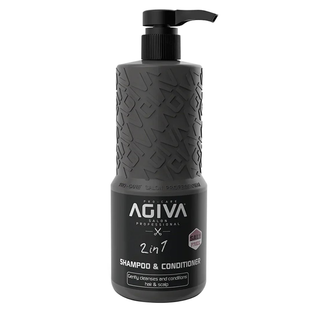 שמפו ומרכך ללא מלחים Agiva 2-in-1 Shampoo 800ML אגיבה