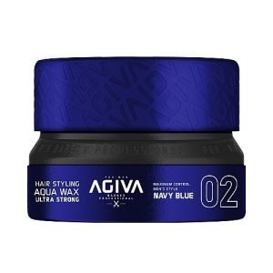 ווקס לשיער Agiva Hair Wax 02 NAVY BLUE Aqua Wax Ultra Strong 90mL אגיבה