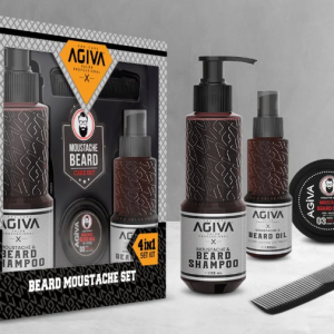 סט לזקן ולשפם Agiva Beard & Moustache Gift Set אגיבה