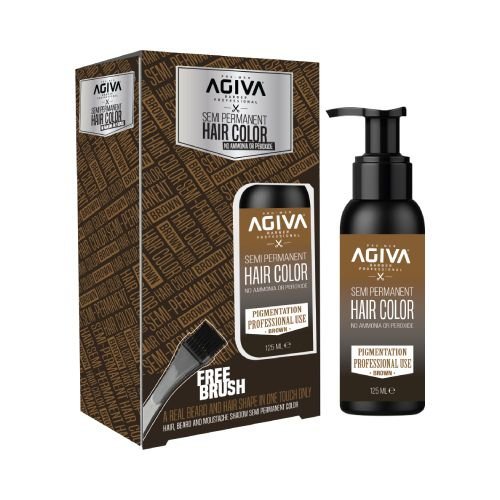 צבע לשיער חצי קבוע Agiva Semi Permanent Hair Color- Brown 125ml אגיבה
