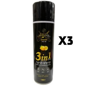 דיל 3 יחידות! ספריי חיטוי שימון וניקוי 500 מ"ל בריח לימון 3 ב 1 BarberPRO ברבר פרו