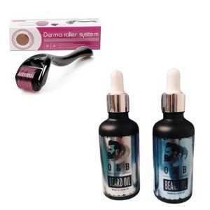 שמן מצמיח זקן OB BEARD + דרמה רולר 0.3  מ"מ