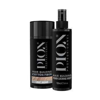 ערכת אבקת סיבים (שחור) למילוי השיער 20 גרם + ספרי מחזק 100 מל PION