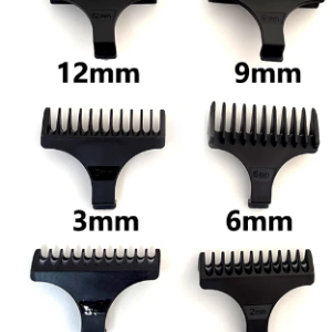 סט מסרקים 1/2/3/6/9/12 מ"מ למכונת תספורת (פיניש) ברבר פרו