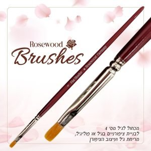 מכחול לג'ל מס 4 לבניית ציפורניים בג'ל או פוליג'ל , מריחת ג'ל ועיצוב הציפורן