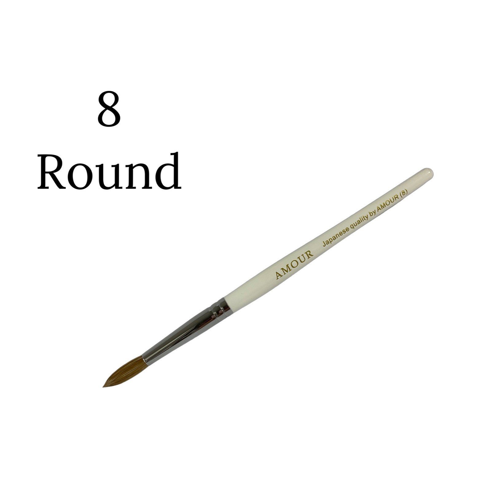 מכחול אקריל שיער טבעי קולינסקי סיבירי מס 8 עגול מבית AMOUR