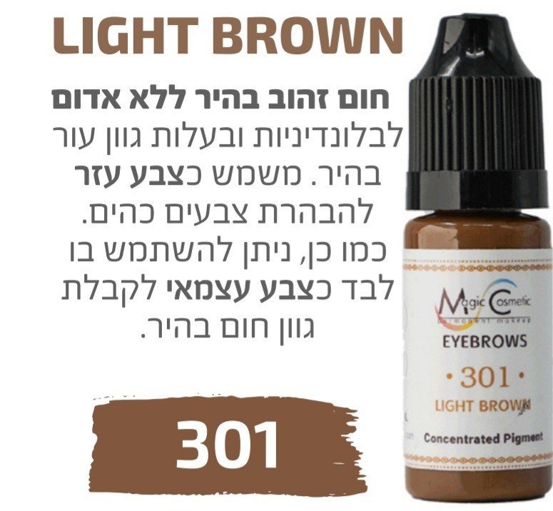 צבע פיגמנט איפור קבוע לגבות פודרה והצללה LIGHT BROWN 301