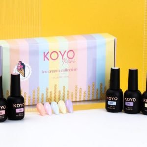 מארז 5 יח' – לק ג'ל | אייס קרים צבעי פסטל (גלידה) | 10 מ"ל | קויו KOYO