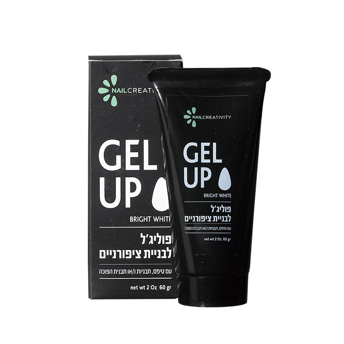 פוליג'ל 60 מ"ל | לבן פנינה BRIGHT WHITE | נייל קריאטיביטי GEL UP