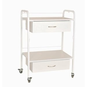 עגלה 2 מדפים + 2 מגירות עץ