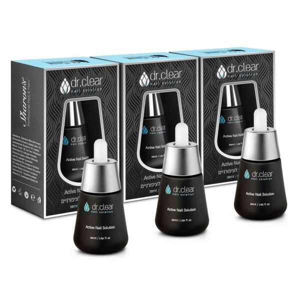 טריפל סט חסכוני – 3 יח' נוזל ציפורניים נגד נזקי פטרת ולמראה צלול ובריא DR.CLEAR