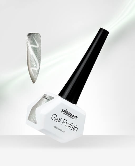 לק ג'ל 343 Picasso גלקסיה מנצנצת טובלת בכסף